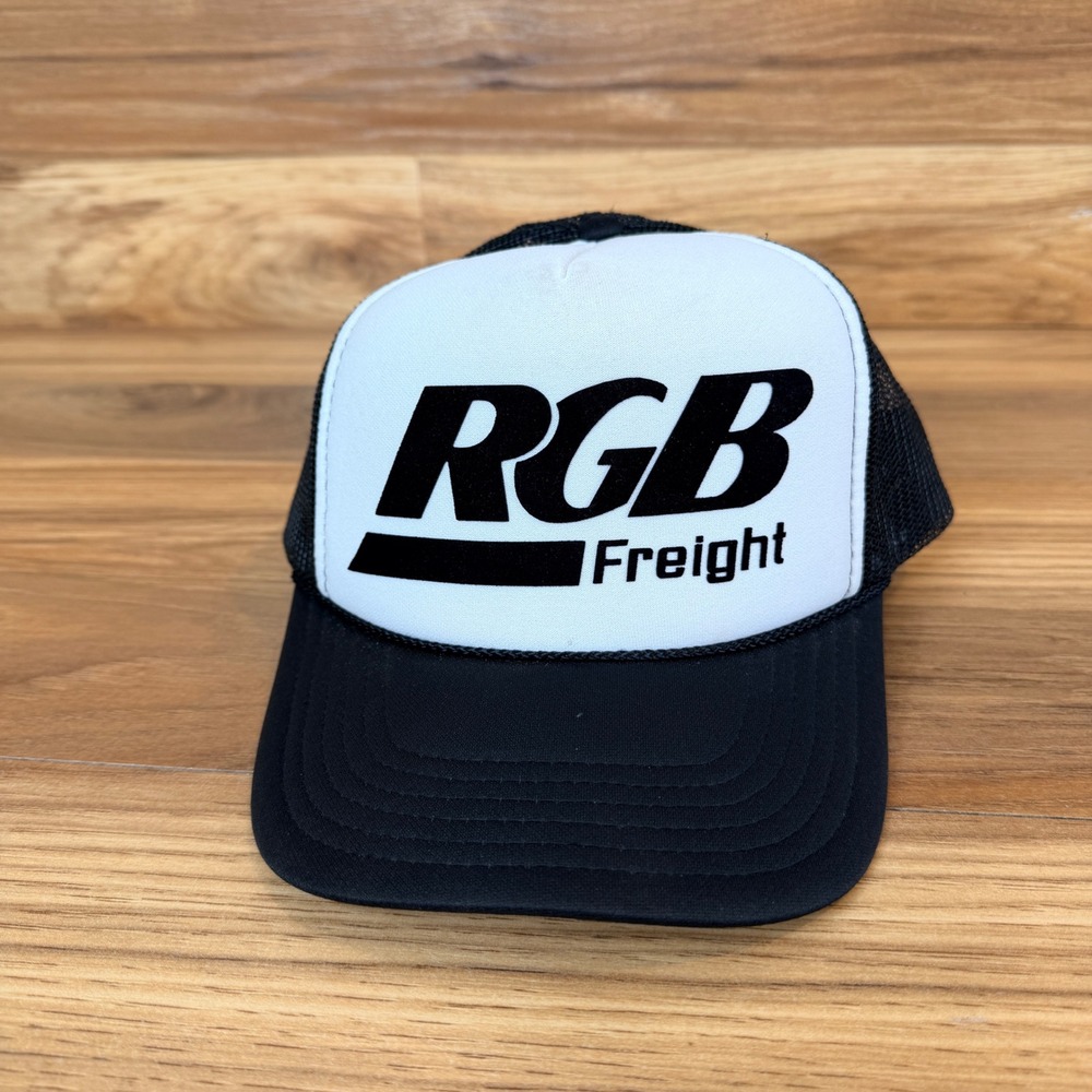 RGB Freight Trucker Hat Vintage Snapback Mesh Cap Black White‎ Foam Front